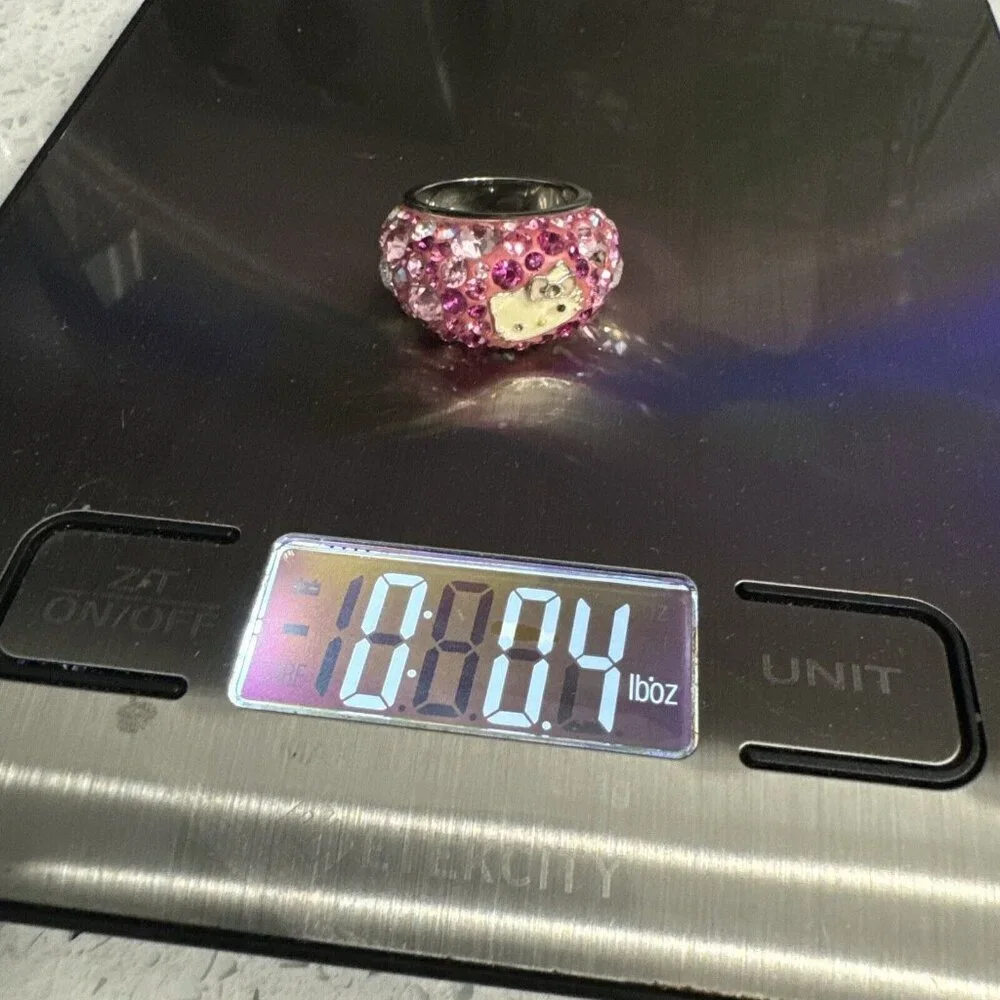 Swarovski × Hello kitty collaboration ring Kawaii Sanrio silver color Sz 58 8.5‎